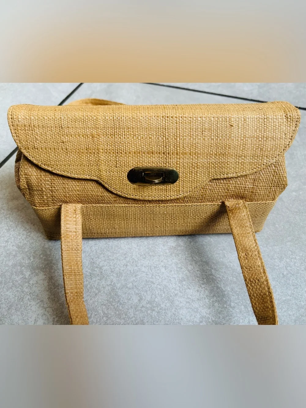 Vintage Garay Woven Raffia Top-Handle Handbag - Picture 5 of 12